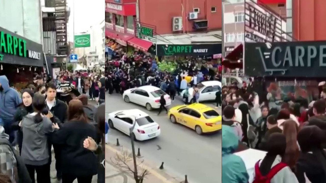 Sultanbeyli'de 20 liseli genç kız birbirine girdi, ortalık savaş alanına döndü görseli
