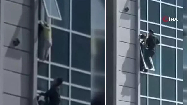 İnanılmaz kurtuluş: 3 yaşındaki çocuk sekizinci katta asılı kaldı görseli