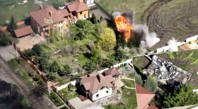 Rus tankları bahçelerde sıkıştırıldı: Kaçacak yer aradılar görseli