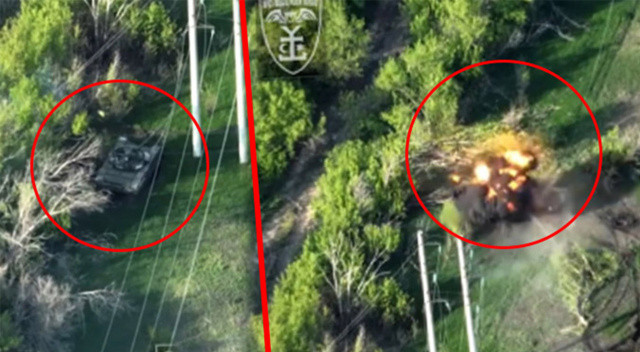 Rus tankı ikiye ayrıldı Ukrayna Rusya'ya seslendi: Topraklarımızda sizi bekleyen sürprizler var görseli