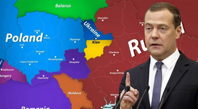 Rus siyasetçiden tepki çeken harita paylaşımı:Ukrayna'yı böyle bölüşecekler görseli