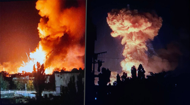 Ukrayna Rus cephaneliğini vurdu görseli