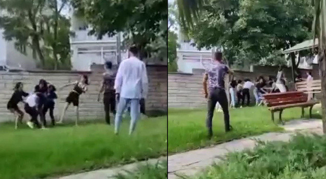 İnternette çıkan tartışma sokağa taşındı! Tekme ve tokatlar havada uçuştu, o anlar kamerada görseli