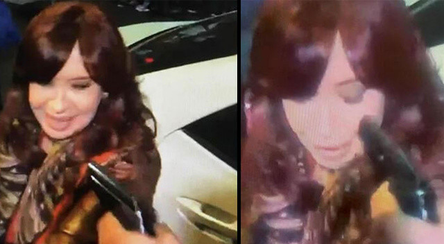 Arjantin Cumhurbaşkanı Yardımcısı Cristina Fernandez de Kirchner'a saldırı kameralar önünde girişimi görseli