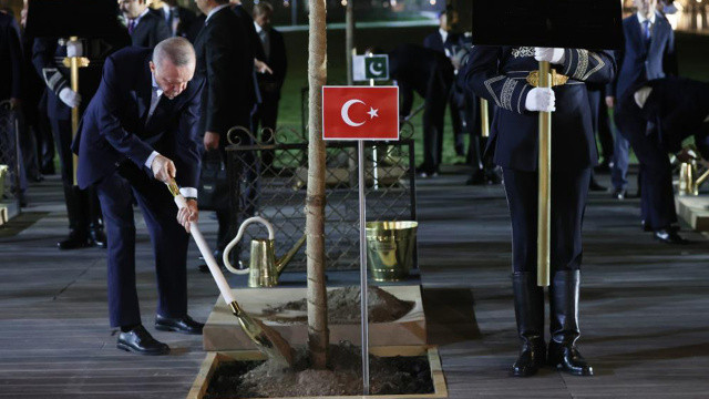 Cumhurbaşkanı Erdoğan, Semerkant'ta ağaç dikti görseli